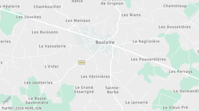 Carte de la zone d'intervention à Bouloire