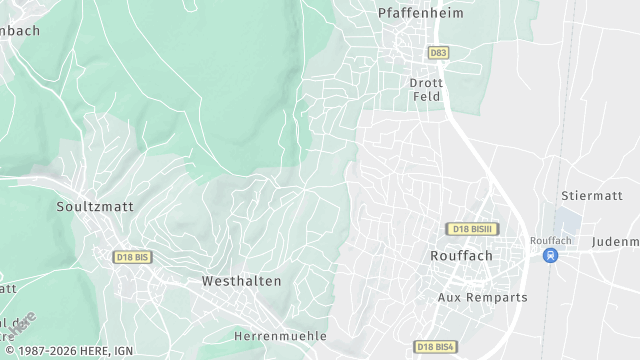 Carte de la zone d'intervention à Rouffach