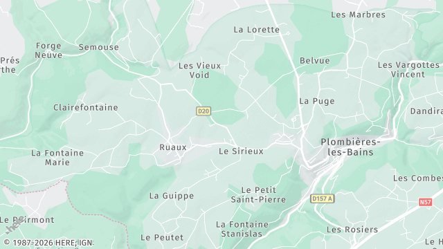 Carte de la zone d'intervention à Plombières-les-Bains
