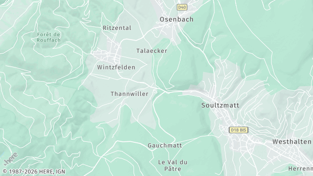 Carte de la zone d'intervention à Soultzmatt