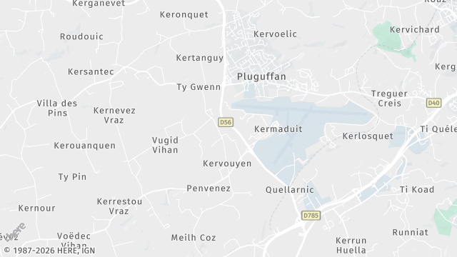 Carte de la zone d'intervention à Pluguffan