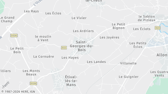 Carte de la zone d'intervention à Saint-Georges-du-Bois