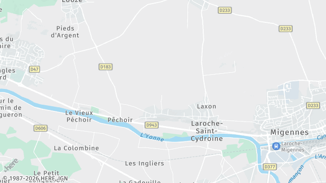 Carte de la zone d'intervention à Laroche-Saint-Cydroine