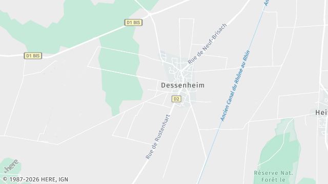 Carte de la zone d'intervention à Dessenheim