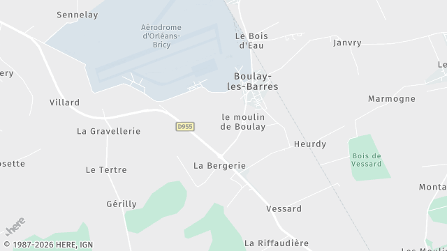Carte de la zone d'intervention à Boulay-les-Barres