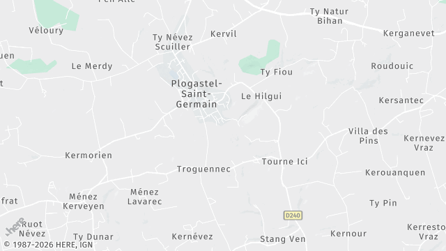 Carte de la zone d'intervention à Plogastel-Saint-Germain