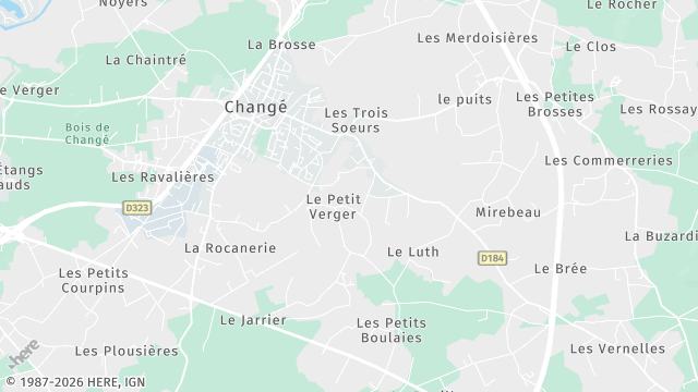 Carte de la zone d'intervention à Changé
