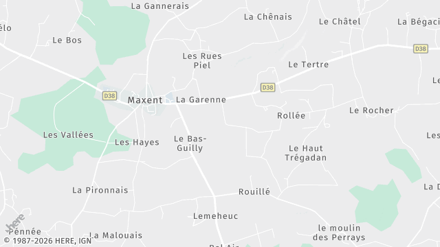 Carte de la zone d'intervention à Maxent