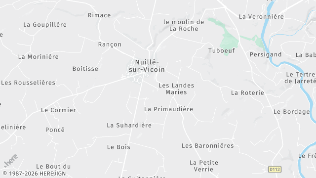 Carte de la zone d'intervention à Nuillé-sur-Vicoin