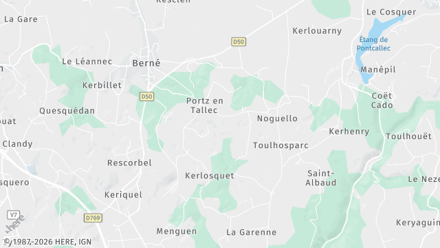 Carte de la zone d'intervention à Berné