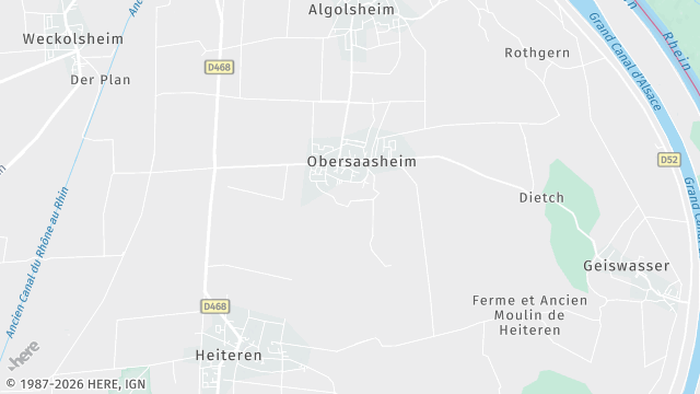 Carte de la zone d'intervention à Obersaasheim