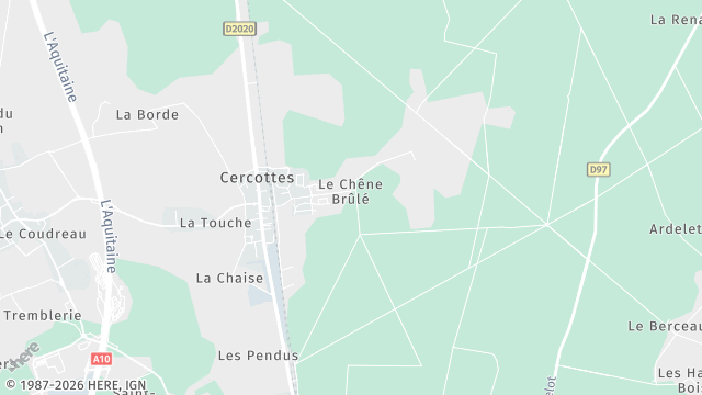 Carte de la zone d'intervention à Cercottes