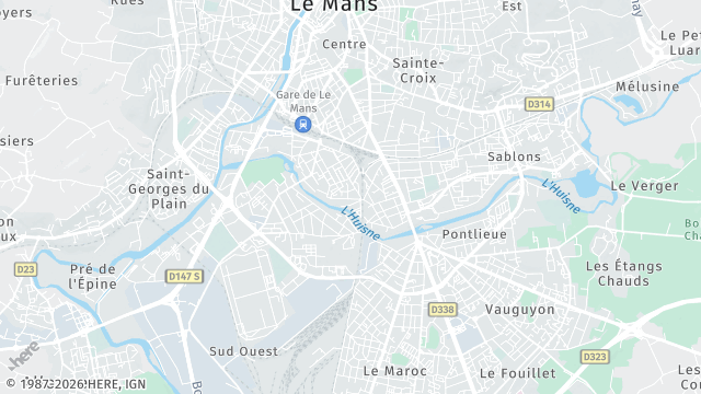 Carte de la zone d'intervention à Le Mans