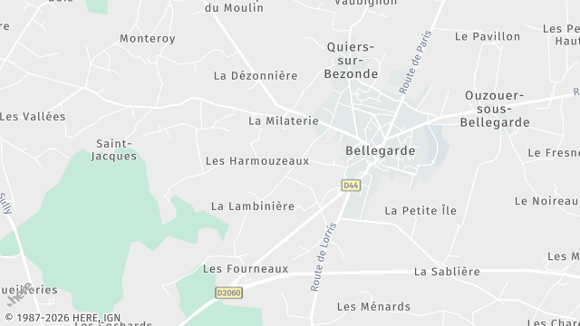 Carte de la zone d'intervention à Quiers-sur-Bezonde