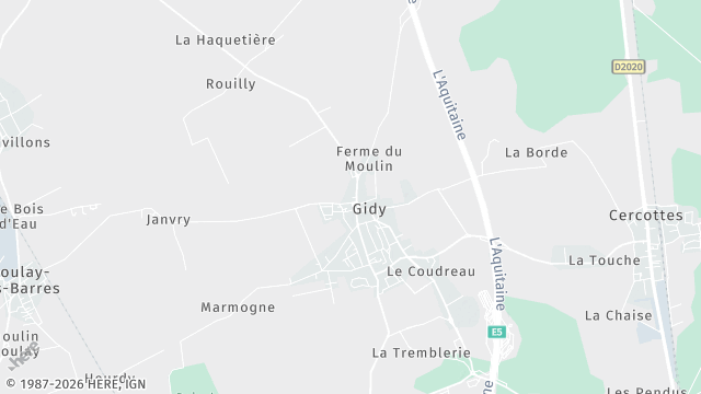 Carte de la zone d'intervention à Gidy