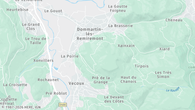 Carte de la zone d'intervention à Dommartin-lès-Remiremont