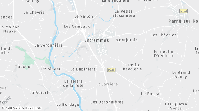 Carte de la zone d'intervention à Entrammes