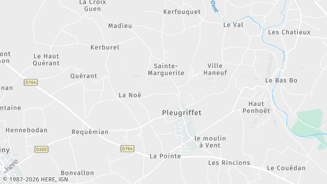 Carte de la zone d'intervention à Pleugriffet