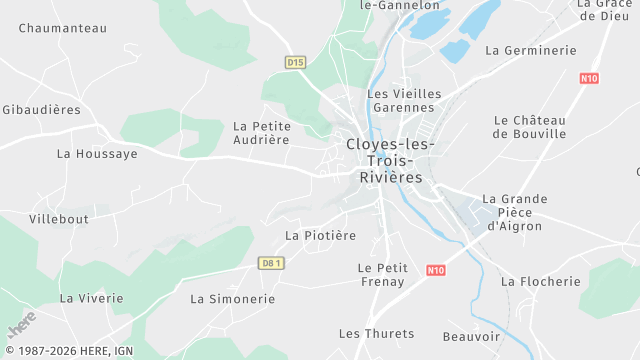 Carte de la zone d'intervention à Cloyes-les-Trois-Rivières