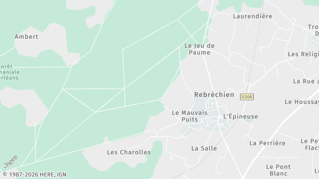 Carte de la zone d'intervention à Rebréchien