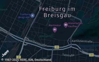 Heizung Map of Freiburg im Breisgau