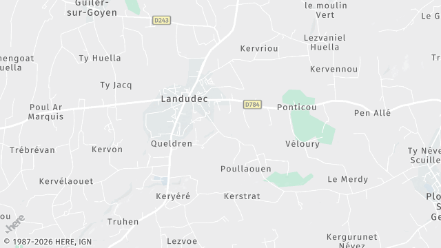 Carte de la zone d'intervention à Landudec