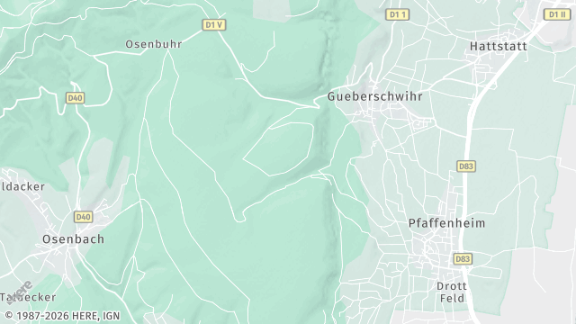 Carte de la zone d'intervention à Pfaffenheim