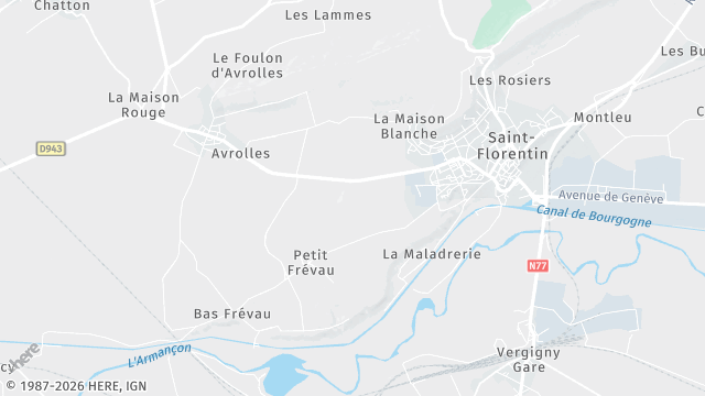 Carte de la zone d'intervention à Saint-Florentin