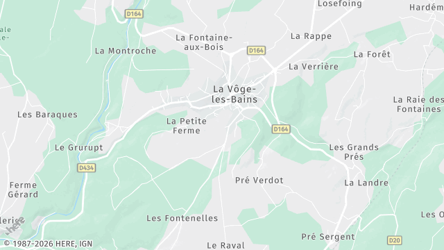 Carte de la zone d'intervention à La Vôge-les-Bains