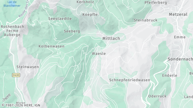 Carte de la zone d'intervention à Metzeral