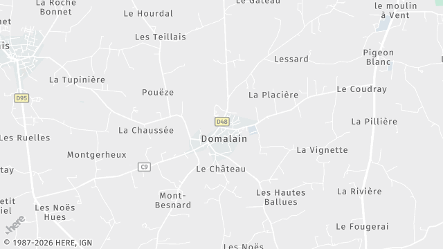 Carte de la zone d'intervention à Domalain