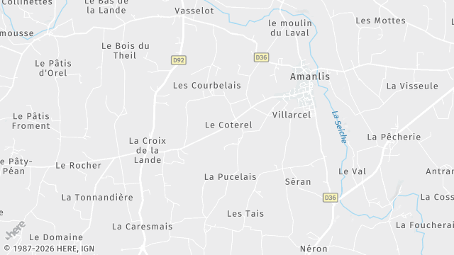 Carte de la zone d'intervention à Amanlis