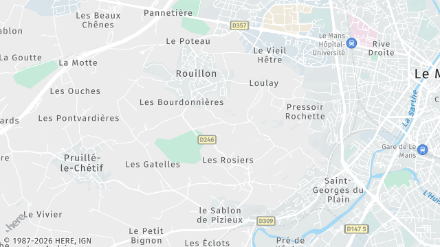 Carte de la zone d'intervention à Rouillon