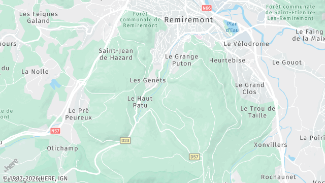 Carte de la zone d'intervention à Remiremont