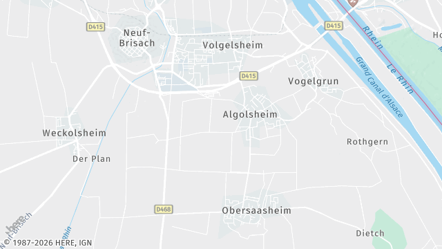 Carte de la zone d'intervention à Algolsheim