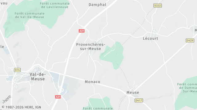 Carte de la zone d'intervention à Val-de-Meuse