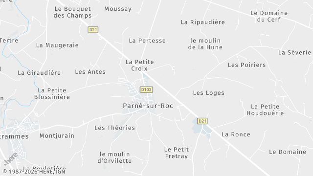 Carte de la zone d'intervention à Parné-sur-Roc