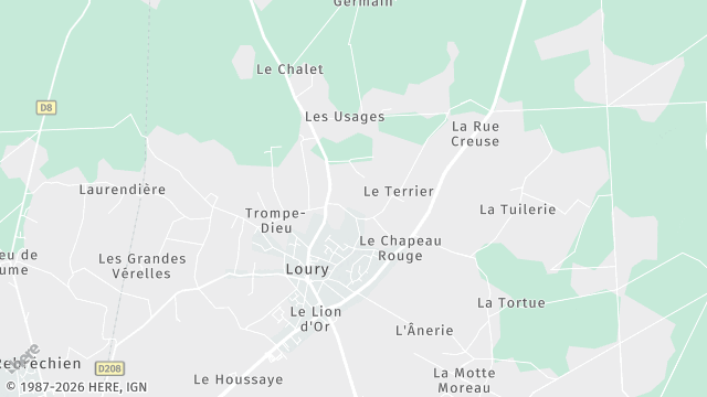 Carte de la zone d'intervention à Loury