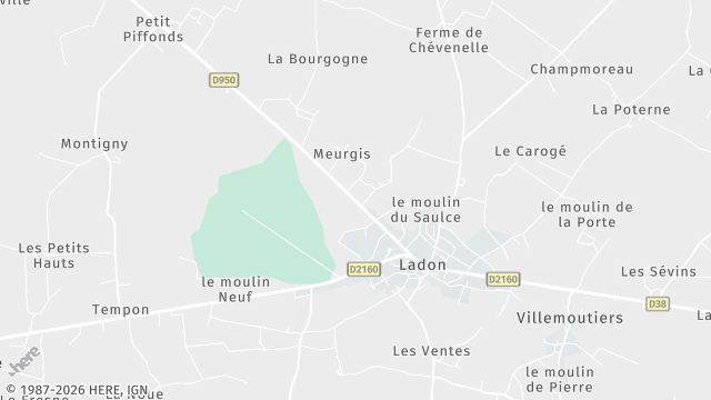 Carte de la zone d'intervention à Ladon