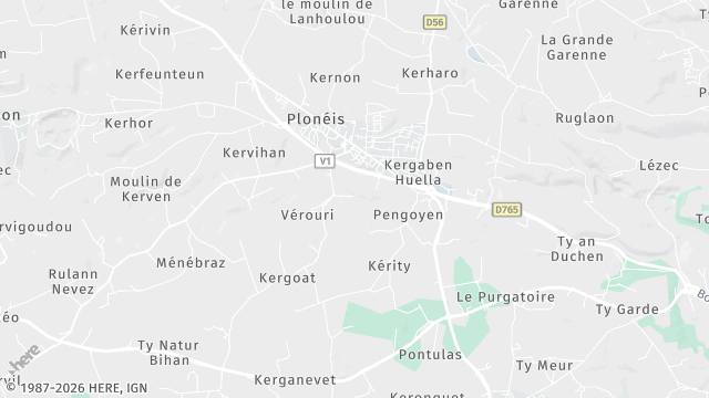 Carte de la zone d'intervention à Plonéis