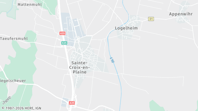 Carte de la zone d'intervention à Sainte-Croix-en-Plaine