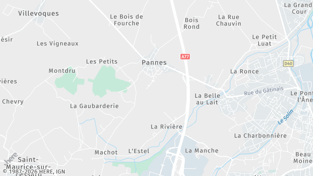 Carte de la zone d'intervention à Pannes