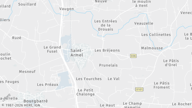 Carte de la zone d'intervention à Saint-Armel