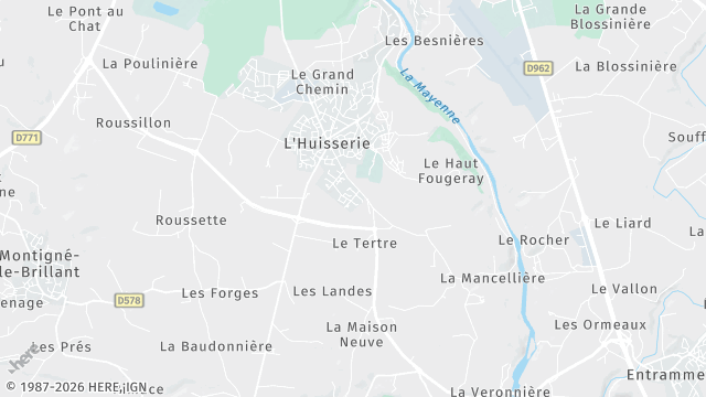 Carte de la zone d'intervention à L'Huisserie