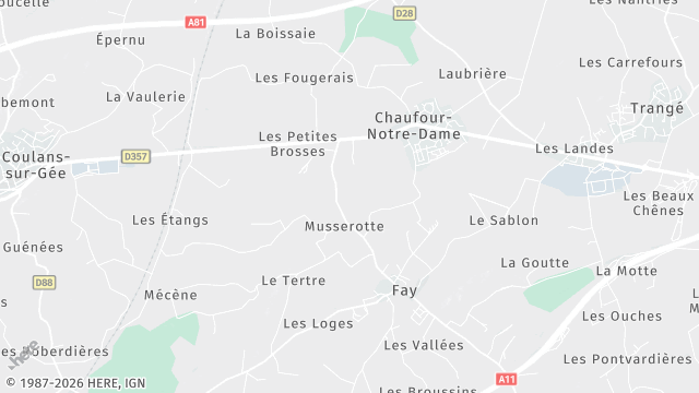 Carte de la zone d'intervention à Chaufour-Notre-Dame