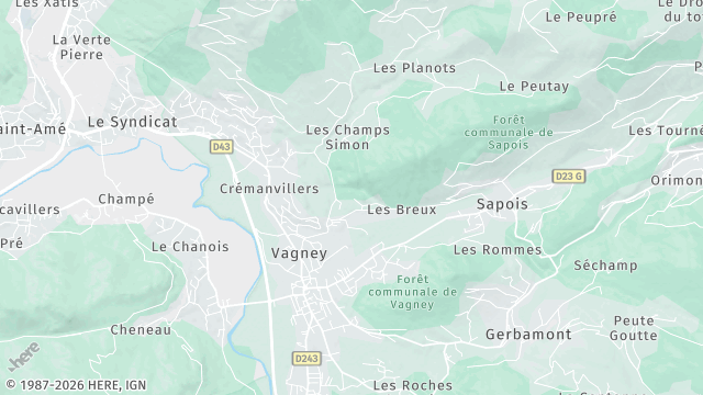 Carte de la zone d'intervention à Vagney