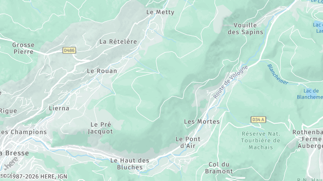 Carte de la zone d'intervention à La Bresse