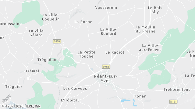 Carte de la zone d'intervention à Néant-sur-Yvel