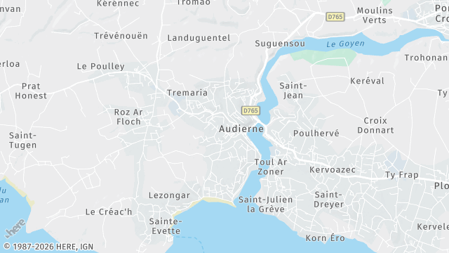 Carte de la zone d'intervention à Audierne