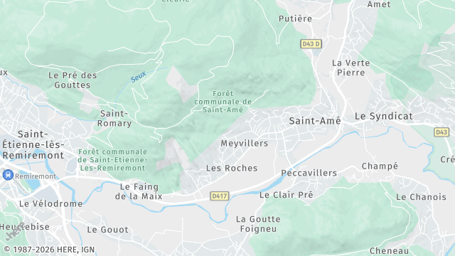 Carte de la zone d'intervention à Saint-Amé